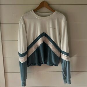 Spiritual Gangster White and Teal Sweatshirt